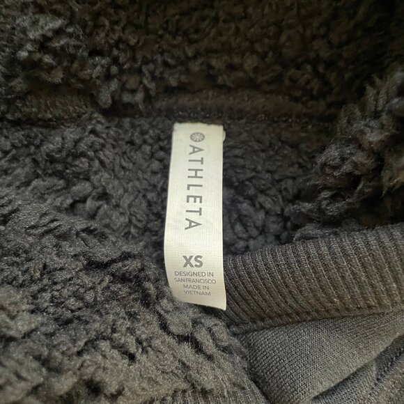 Athleta Hoodie Sweatshirt Womens XS Black Solstice Reversible Sherpa Pullover - Picture 4 of 13
